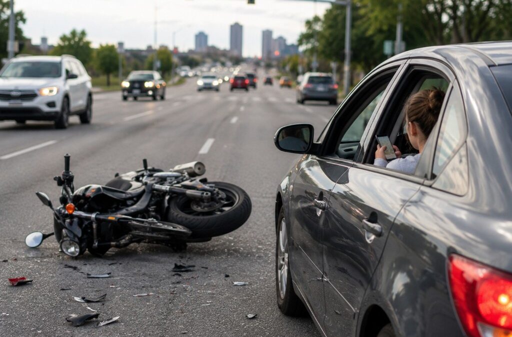 How Distracted Driving Causes Motorcycle Accidents in Omaha